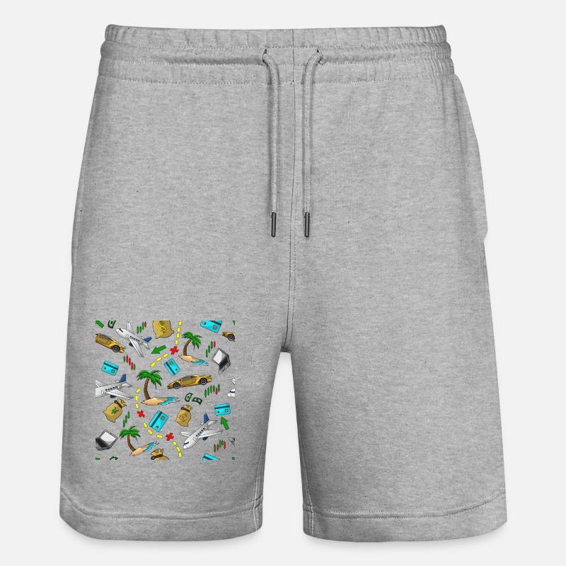 Schéma d’argent de voyage - Short de jogging bio TRAINER Stanley/Stella unisexe - gris chiné