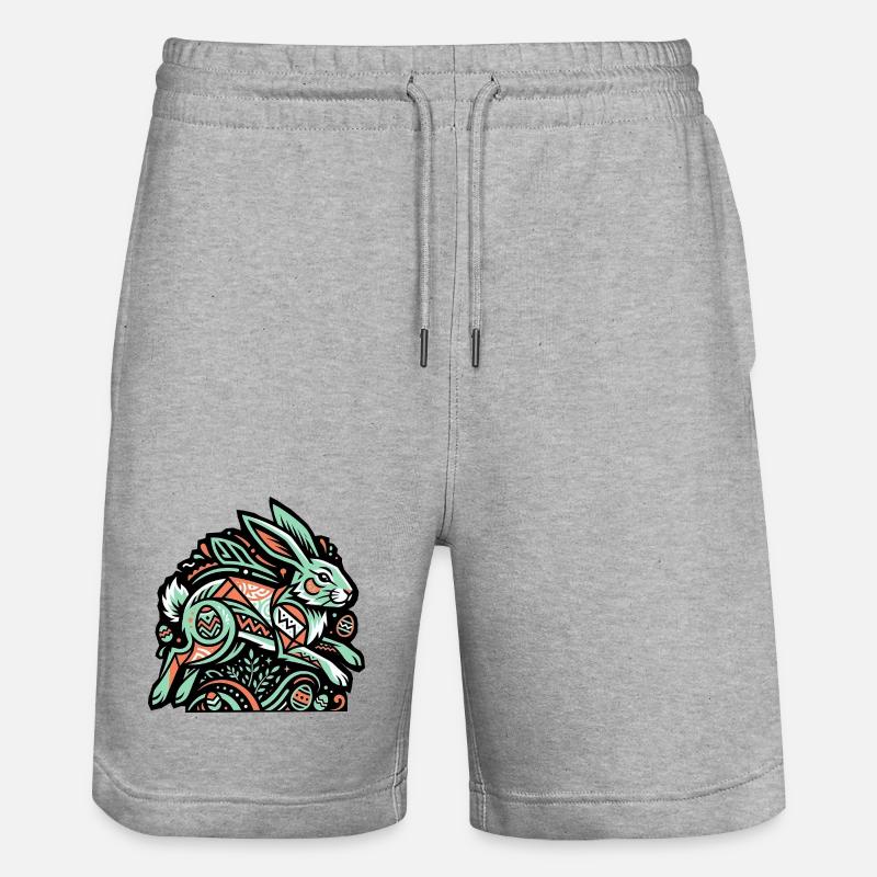 Easter Bunny Easter Bunny Eggs - Stanley/Stella Trainer Unisex Organic Jogging Shorts - heather grey