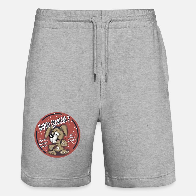 Haddu Problem - Stanley/Stella Unisex Bio Joggingshorts Trainer  - Grau meliert
