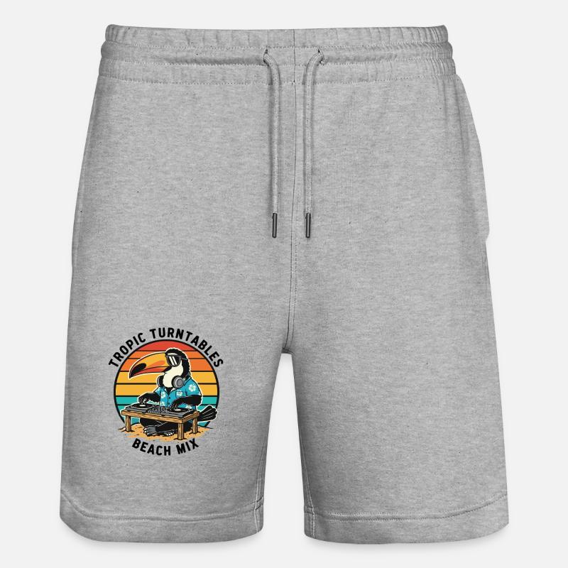 Toucan DJ Tropic Turntables Beach Mix - Short de jogging bio TRAINER Stanley/Stella unisexe - gris chiné