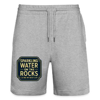 Sparklendes Wasser auf Felsen Neon - Stanley/Stella Unisex Bio Joggingshorts Trainer  - Grau meliert - Vorne - Nik (191cm) & Marisol (170cm)