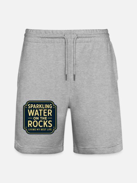 Sparkling water on rocks neon - Stanley/Stella Trainer Unisex Organic Jogging Shorts - heather grey