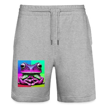 Frosch - Stanley/Stella Unisex Bio Joggingshorts Trainer  - Grau meliert - Vorne - Nik (191cm) & Marisol (170cm)