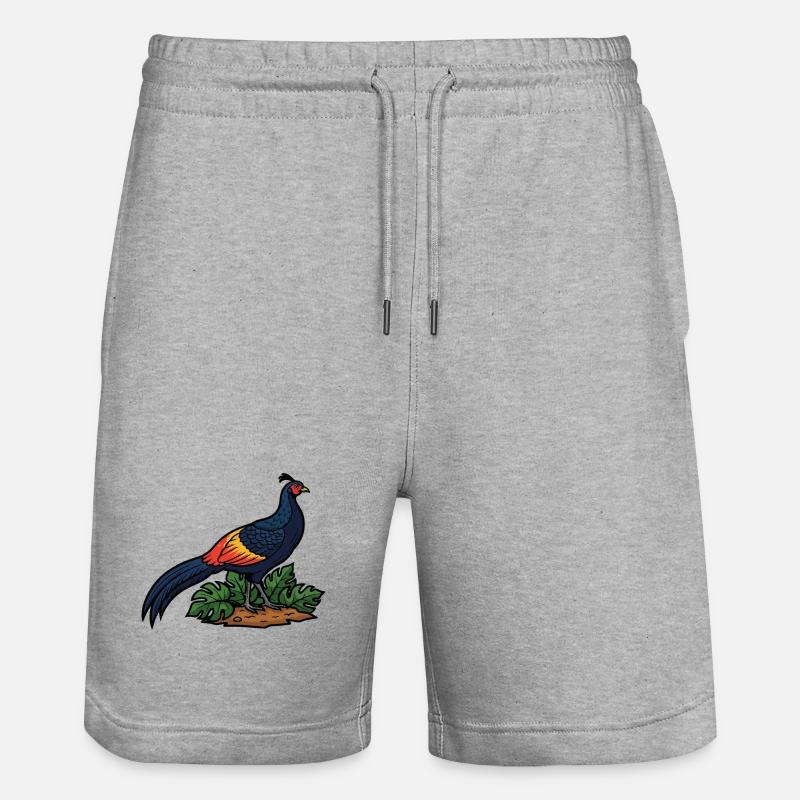 Faisan de Colchide Majestueux Nature Sauvage - Short de jogging bio TRAINER Stanley/Stella unisexe - gris chiné