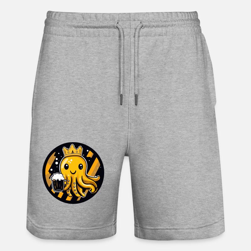 Bière méduse drôle - Short de jogging bio TRAINER Stanley/Stella unisexe - gris chiné