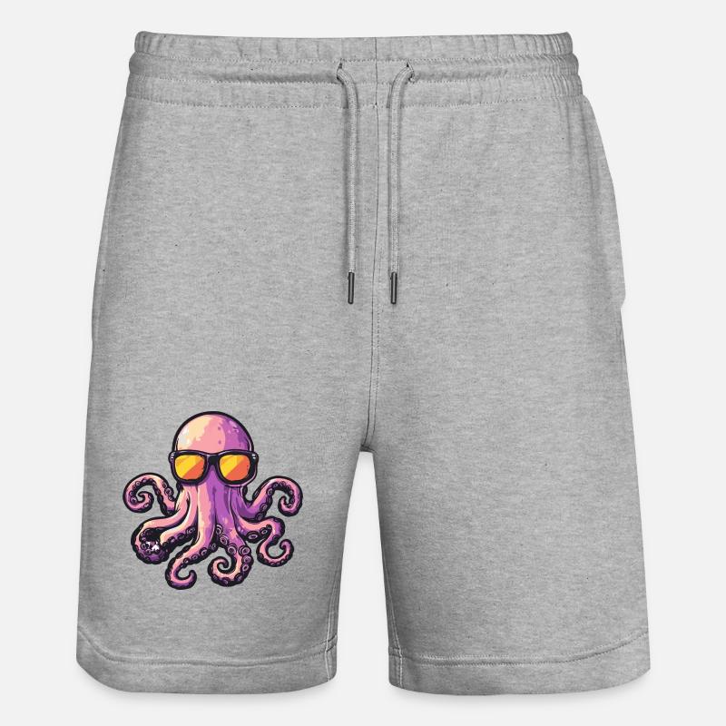 Vacances de bandes dessinées Octopus - Short de jogging bio TRAINER Stanley/Stella unisexe - gris chiné