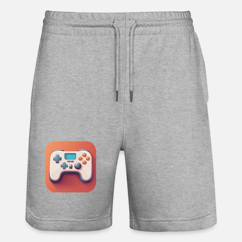 Design manette jeu vidéo - Short de jogging bio TRAINER Stanley/Stella unisexe - gris chiné