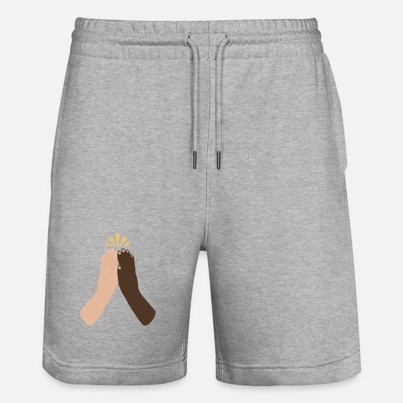 Des mains diverses applaudissent l’unité - Short de jogging bio TRAINER Stanley/Stella unisexe - gris chiné
