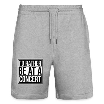 I'd Rather Be At A Concert Lustig Musik Konzert - Stanley/Stella Trainer Unisex Organic Jogging Shorts - heather grey - Front - Nik (191cm) & Marisol (170cm)