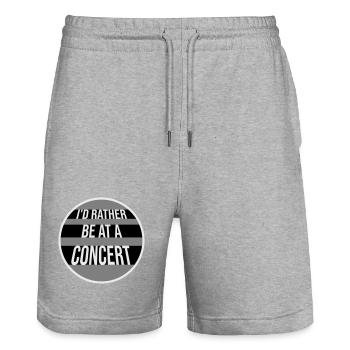 I'd Rather Be At A Concert Lustig Musik Konzert - Stanley/Stella Trainer Unisex Organic Jogging Shorts - heather grey - Front - Nik (191cm) & Marisol (170cm)