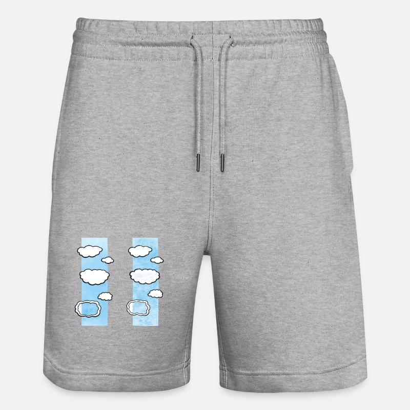 Cloud Columns on Sky Strips - Stanley/Stella Trainer Unisex Organic Jogging Shorts - heather grey