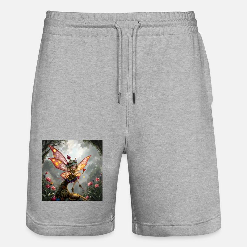 Fée steampunk aux ailes - Short de jogging bio TRAINER Stanley/Stella unisexe - gris chiné