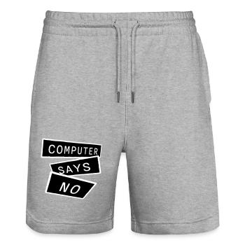 Computer Says No Funny Programmer Nerd Technique - Stanley/Stella Trainer Unisex Organic Jogging Shorts - heather grey - Front - Nik (191cm) & Marisol (170cm)