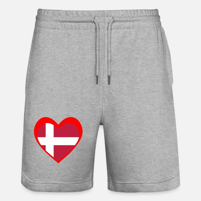 Danmark Hjerte – Kærlighed til Danmark - Short de jogging bio TRAINER Stanley/Stella unisexe - gris chiné