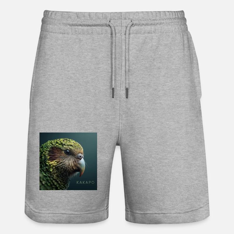 Kakapo – Perroquet vert rare - Short de jogging bio TRAINER Stanley/Stella unisexe - gris chiné
