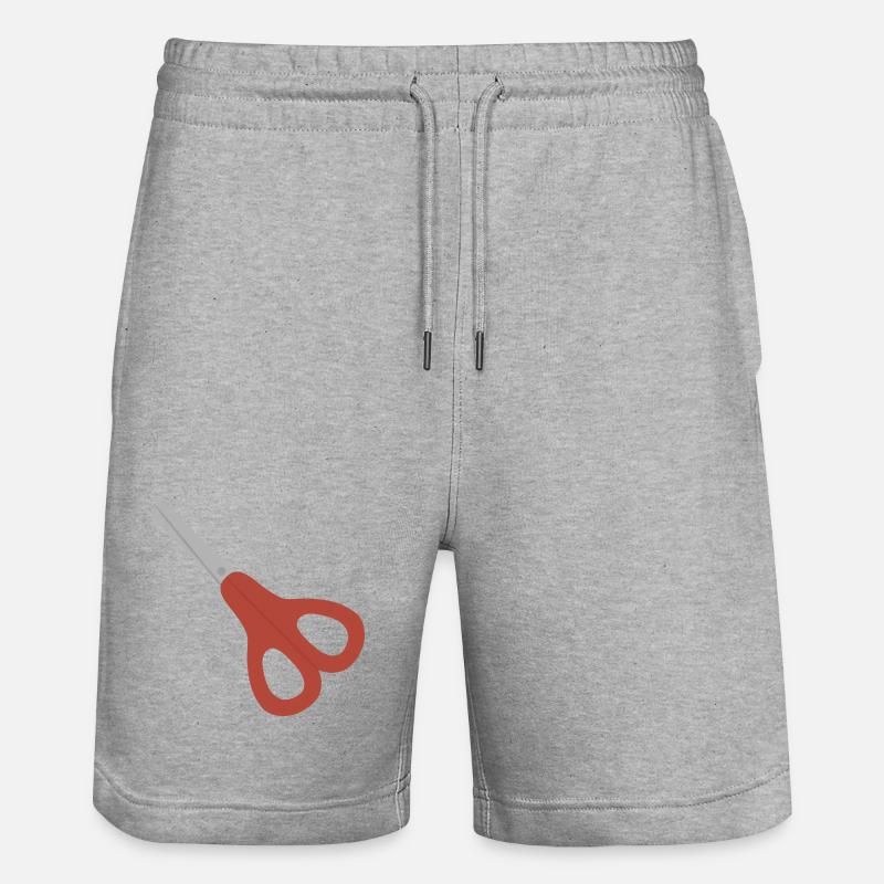 Icône des Ciseaux Rouges - Short de jogging bio TRAINER Stanley/Stella unisexe - gris chiné