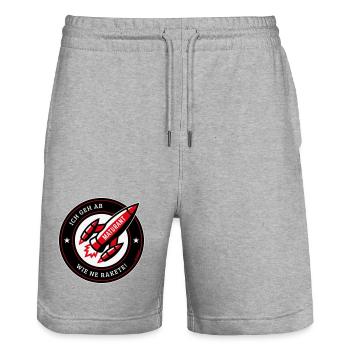 Maturant – Ich Geh Ab Wie Ne Rakete! (NEG Red) - Stanley/Stella Unisex Bio Joggingshorts Trainer  - Grau meliert - Vorne - Nik (191cm) & Marisol (170cm)