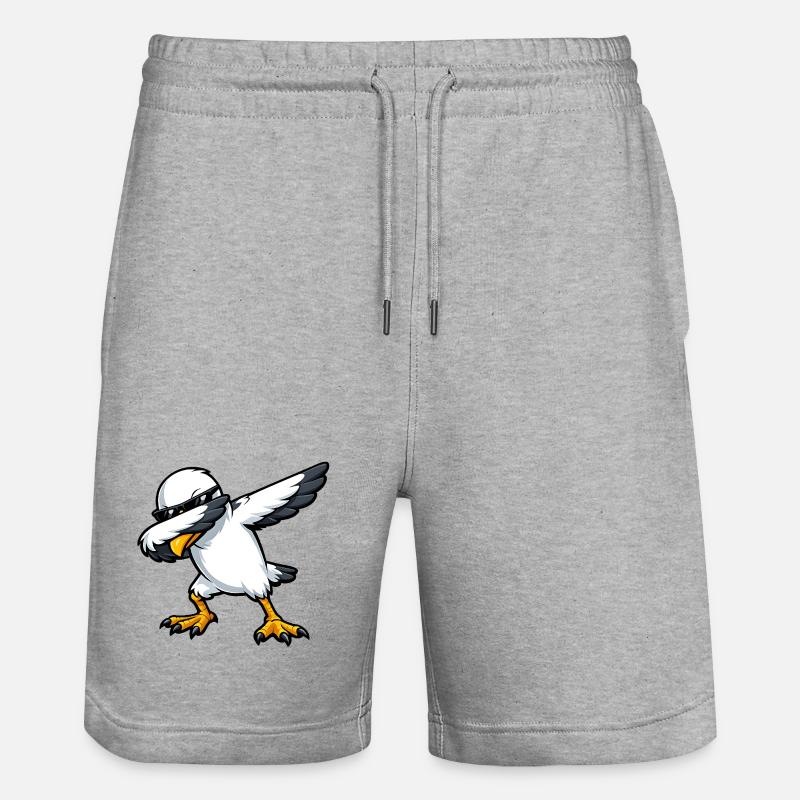 Dabbing Möwe - Stanley/Stella Unisex Bio Joggingshorts Trainer  - Grau meliert
