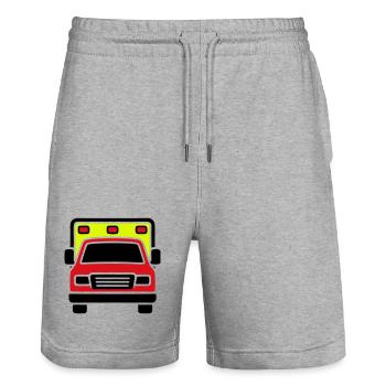 Ambulance Ambulance Front - Stanley/Stella Trainer Unisex Organic Jogging Shorts - heather grey - Front - Nik (191cm) & Marisol (170cm)