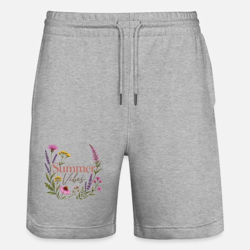 Couronne de fleurs Summer Vibes - Short de jogging bio TRAINER Stanley/Stella unisexe - gris chiné