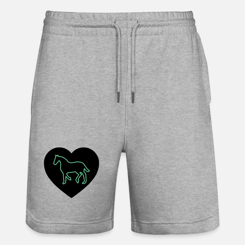 Pferde - Stanley/Stella Unisex Bio Joggingshorts Trainer - Grau meliert