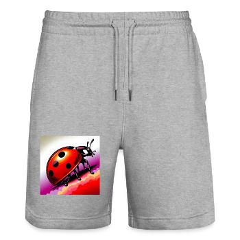 Marienkäfer - Stanley/Stella Unisex Bio Joggingshorts Trainer  - Grau meliert - Vorne - Nik (191cm) & Marisol (170cm)