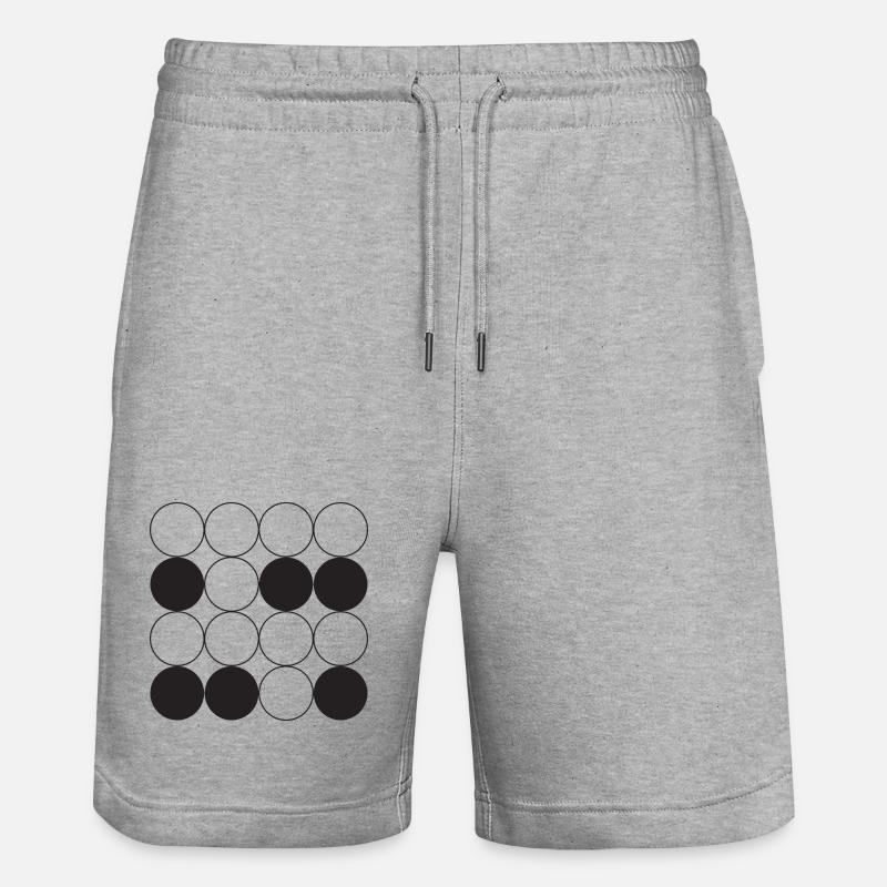Conception en grille circulaire - Short de jogging bio TRAINER Stanley/Stella unisexe - gris chiné