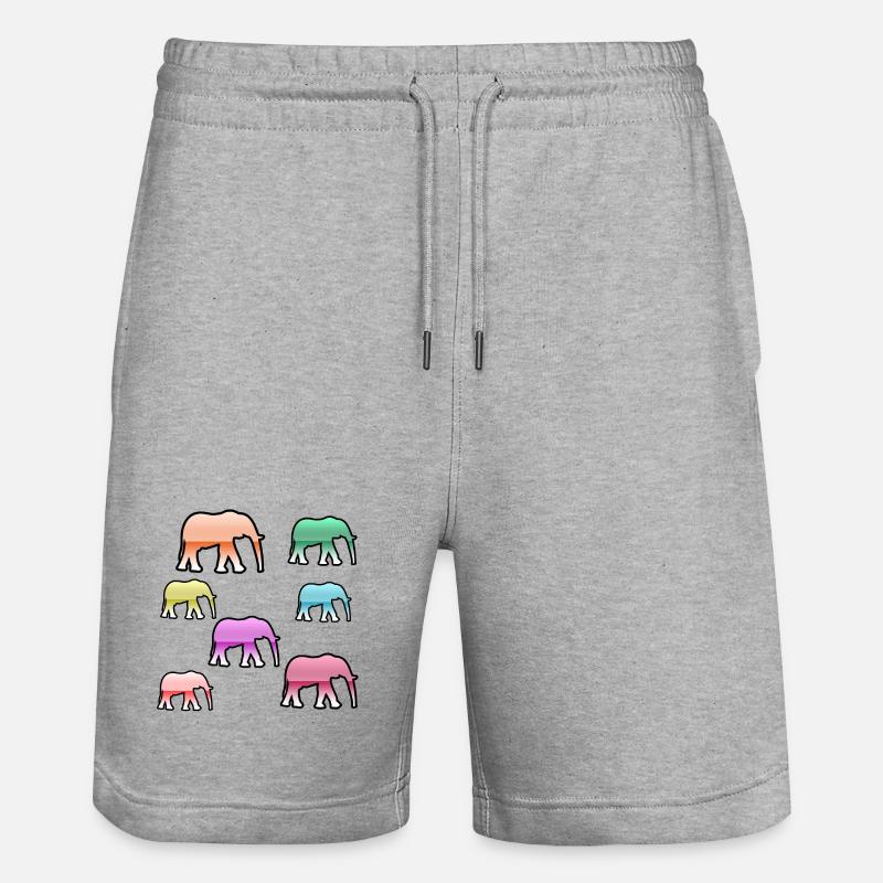 Éléphants - Short de jogging bio TRAINER Stanley/Stella unisexe - gris chiné