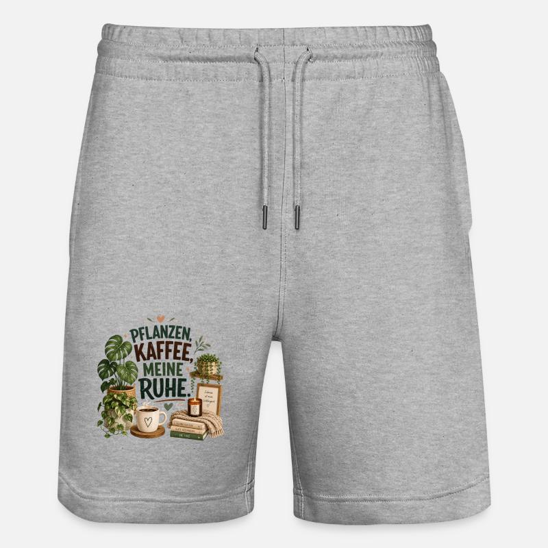 Plantes - Café - Tranquillité - Short de jogging bio TRAINER Stanley/Stella unisexe - gris chiné