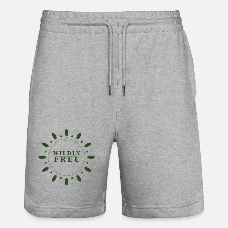Couronne sauvagement libre - Short de jogging bio TRAINER Stanley/Stella unisexe - gris chiné