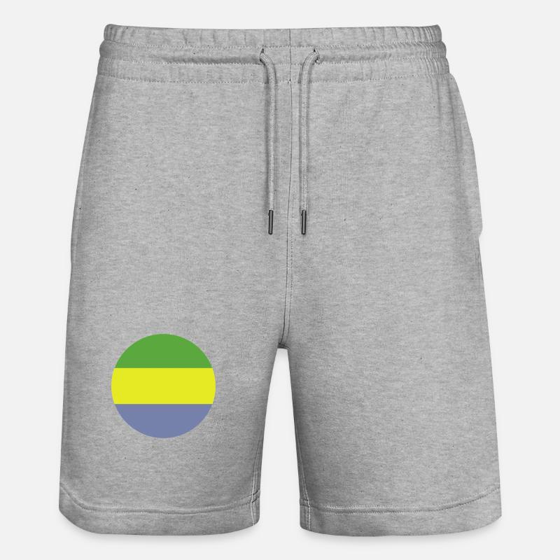 Drapeau rond du Gabon - Short de jogging bio TRAINER Stanley/Stella unisexe - gris chiné
