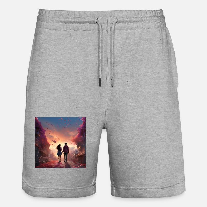 Marche d’amour du soir - Short de jogging bio TRAINER Stanley/Stella unisexe - gris chiné