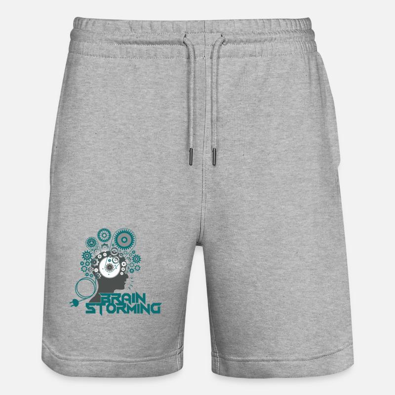Brainstorming Head – Office & Office Ideas - Stanley/Stella Trainer Unisex Organic Jogging Shorts - heather grey