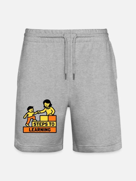 Steps to Learning Schule Logo - Stanley/Stella Unisex Bio Joggingshorts Trainer - Grau meliert