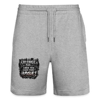Ich mach das aber ich gucke dabei böse Goth Metal - Stanley/Stella Unisex Bio Joggingshorts Trainer  - Grau meliert - Vorne - Nik (191cm) & Marisol (170cm)