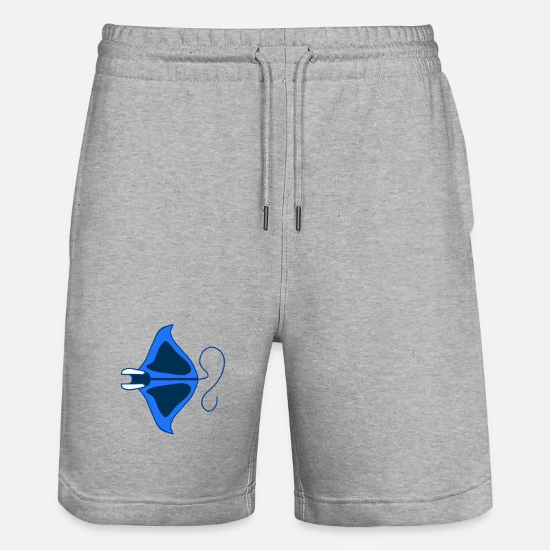 Manta Bleu Linéaire Stylisé - Short de jogging bio TRAINER Stanley/Stella unisexe - gris chiné
