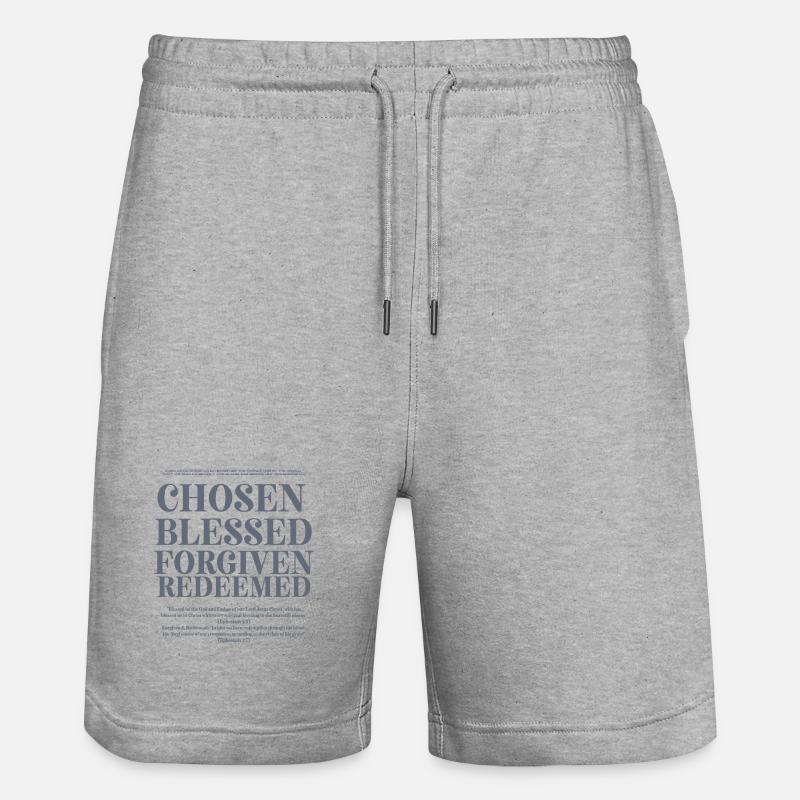 Élu Béni Pardonner Racheté - Short de jogging bio TRAINER Stanley/Stella unisexe - gris chiné