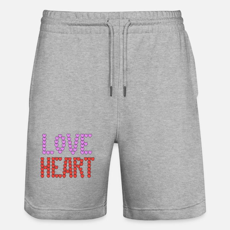 Typographie de Love Heart - Short de jogging bio TRAINER Stanley/Stella unisexe - gris chiné