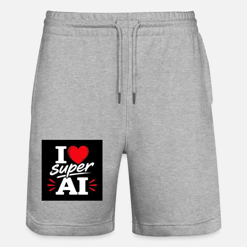 J’adore Super AI - Short de jogging bio TRAINER Stanley/Stella unisexe - gris chiné