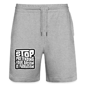 Arrêtez de faire semblant que votre racisme est une politique patriotique - Short de jogging bio TRAINER Stanley/Stella unisexe - gris chiné - Devant - Nik (191cm) & Marisol (170cm)