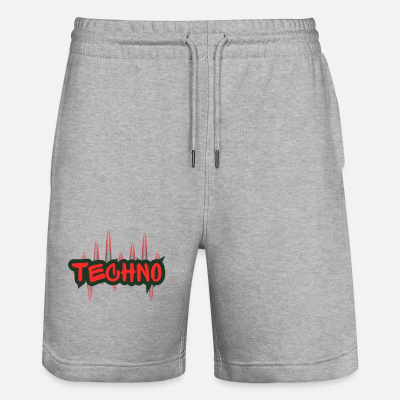 Techno - Stanley/Stella Unisex Bio Joggingshorts Trainer - Grau meliert