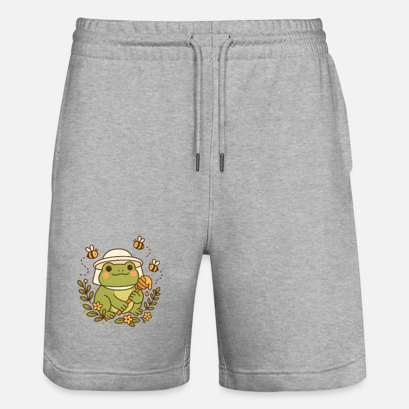 Beekeeper Frog - Stanley/Stella Trainer Unisex Organic Jogging Shorts - heather grey