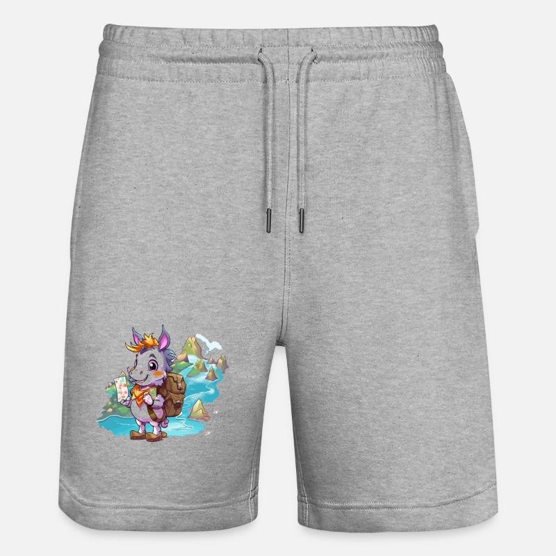 Chèvre d’aventure côtière - Short de jogging bio TRAINER Stanley/Stella unisexe - gris chiné