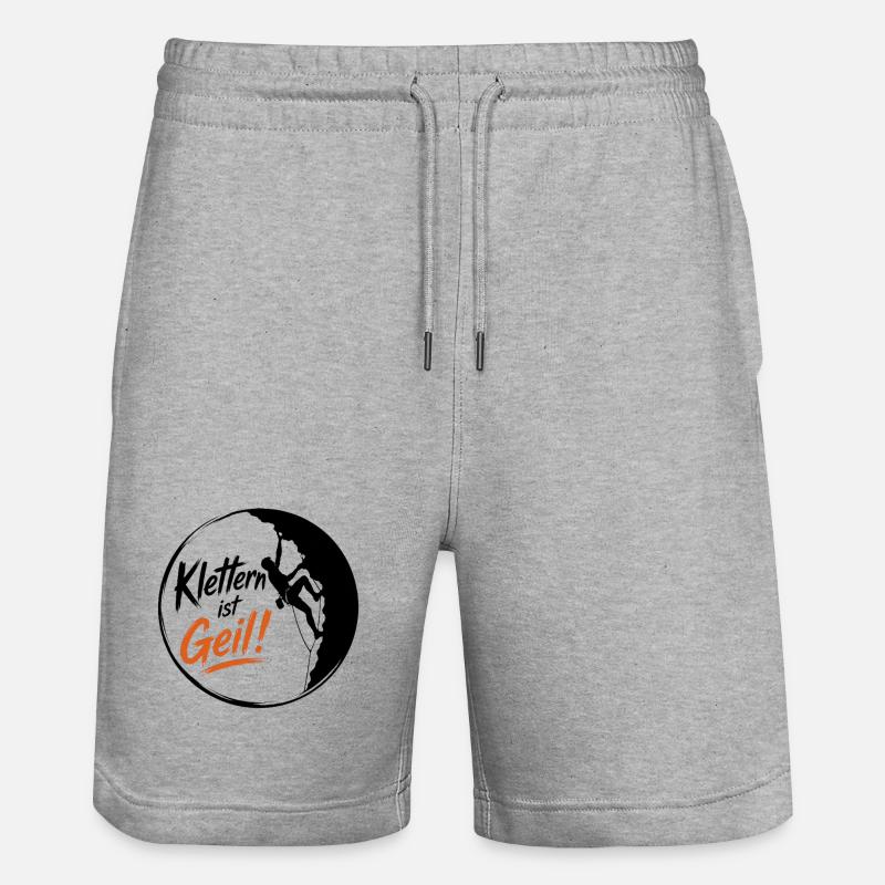 Klettern2 - Stanley/Stella Unisex Bio Joggingshorts Trainer  - Grau meliert