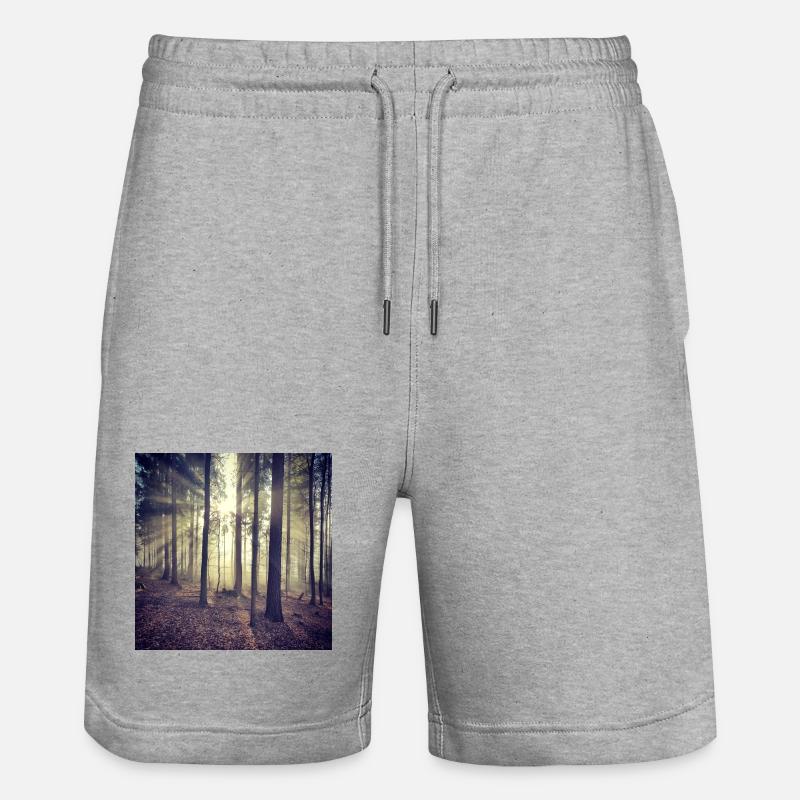 Sonnenstrahlen Waldlicht - Stanley/Stella Unisex Bio Joggingshorts Trainer - Grau meliert