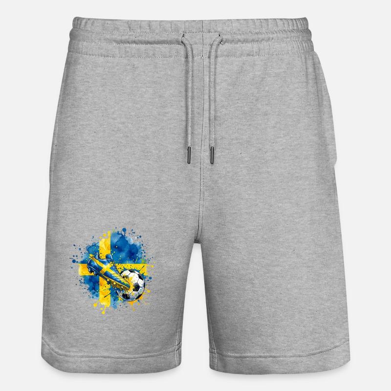 Football - Équipe de Suède - Short de jogging bio TRAINER Stanley/Stella unisexe - gris chiné