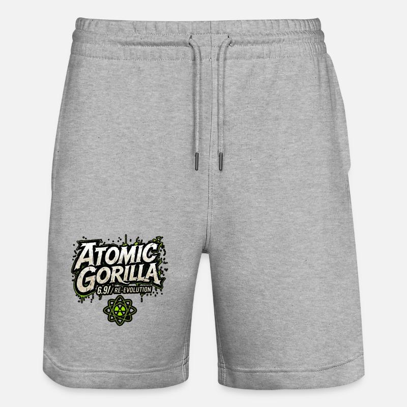 Atomic Gorilla Re-Evolution - Stanley/Stella Trainer Unisex Organic Jogging Shorts - heather grey