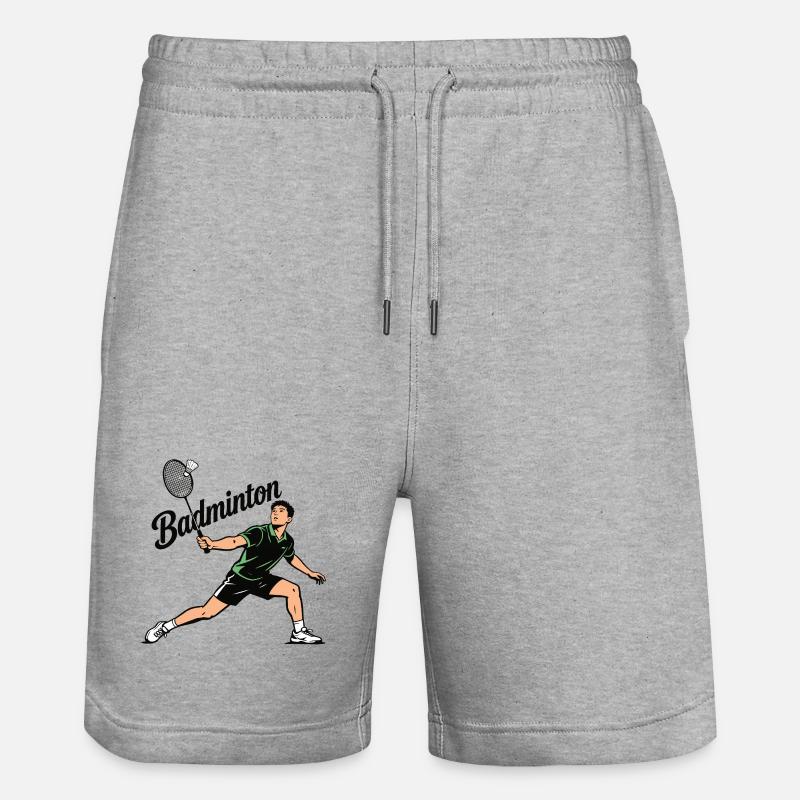 Sport de badminton - Short de jogging bio TRAINER Stanley/Stella unisexe - gris chiné