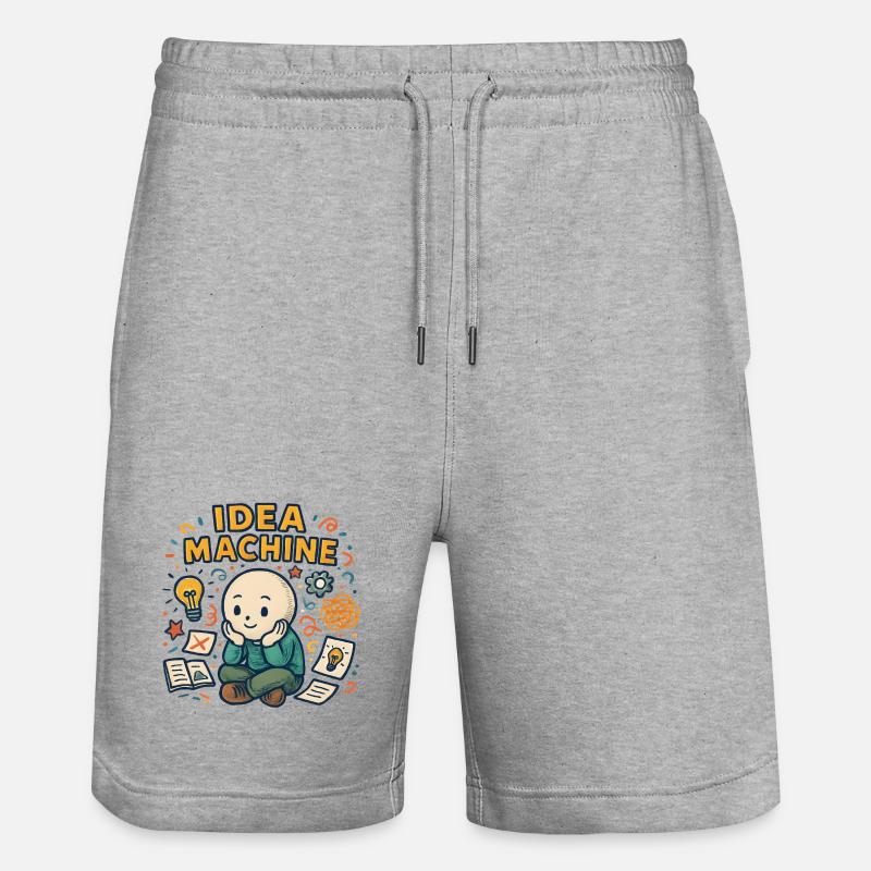 Dessin animé Machine à idées - Short de jogging bio TRAINER Stanley/Stella unisexe - gris chiné