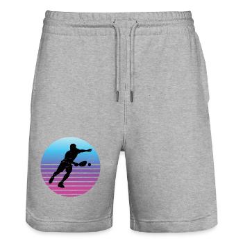 Pickleballer Geschenkidee für Pickleballsport Fans - Stanley/Stella Unisex Bio Joggingshorts Trainer  - Grau meliert - Vorne - Nik (191cm) & Marisol (170cm)